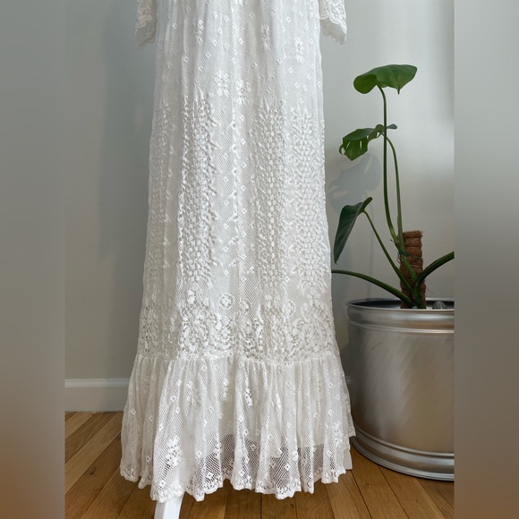 Vintage 60s/70s Prairie/Cottagecore/Boho High Neck Wedding/Formal Maxi Dress - Picture 7 of 9
